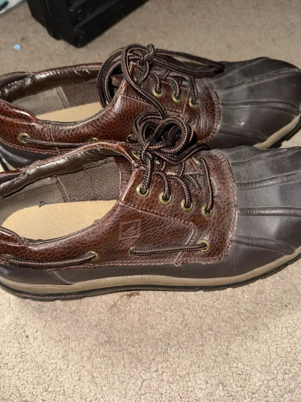 Sperry Men's Black and Brown Boat-shoes size 10